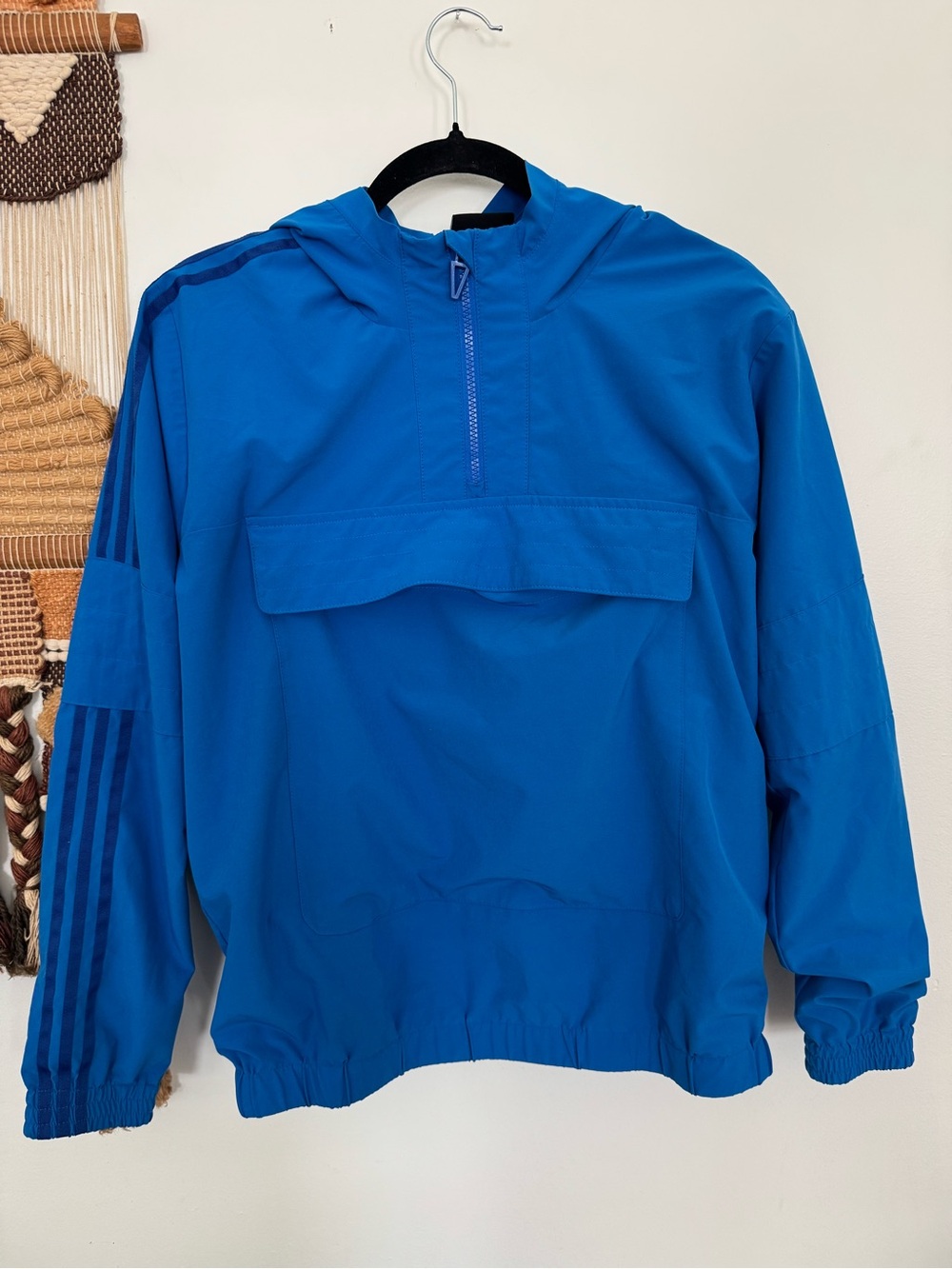 Adidas x Ivy Park Blue Half-Zip Anorak Windbreaker, Youth L (13-14Y)